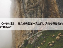 《小巷人家》：孙女婿栋哲第一次上门，为何爷爷给他的红包最大？