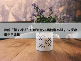 冲超“帽子戏法”！穆谢奎26场独造25球，37岁冲击中甲金靴