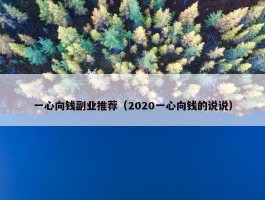 一心向钱副业推荐（2020一心向钱的说说）