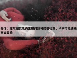 每体：库尔图瓦肌肉出现问题将接受检查，卢宁可能迎来赛季首秀