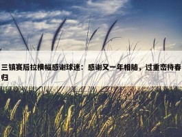 三镇赛后拉横幅感谢球迷：感谢又一年相随，过重峦待春归