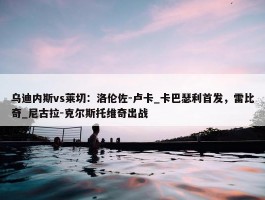 乌迪内斯vs莱切：洛伦佐-卢卡_卡巴瑟利首发，雷比奇_尼古拉-克尔斯托维奇出战