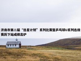 济南市第二届“选星计划”系列比赛暨乒乓球U系列选拔赛历下站成绩出炉