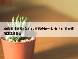 中国网球辉煌1年！12冠历史第二多 女子10冠全球第2仅逊美国