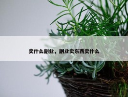 卖什么副业，副业卖东西卖什么