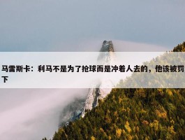 马雷斯卡：利马不是为了抢球而是冲着人去的，他该被罚下