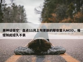 黑神话悟空：盘点11月上旬更新的那些雷人MOD，难怪如此经久不衰