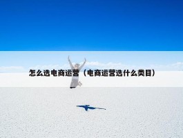 怎么选电商运营（电商运营选什么类目）