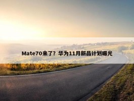 Mate70来了？华为11月新品计划曝光