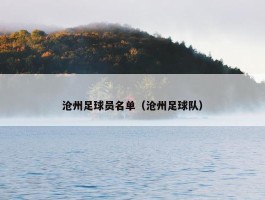 沧州足球员名单（沧州足球队）