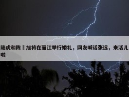 陆虎和陈曌旭将在丽江举行婚礼，网友喊话张远，来活儿啦