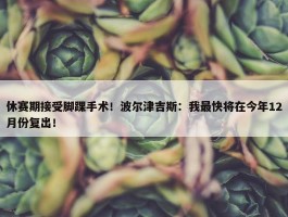 休赛期接受脚踝手术！波尔津吉斯：我最快将在今年12月份复出！