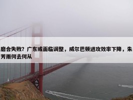 磨合失败？广东或面临调整，威尔巴顿进攻效率下降，朱芳雨何去何从