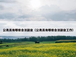 公务员有哪些合法副业（公务员有哪些合法副业工作）