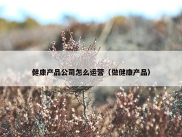 健康产品公司怎么运营（做健康产品）