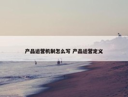 产品运营机制怎么写 产品运营定义