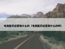 电商医药运营做什么的（电商医药运营做什么的啊）