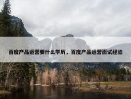 百度产品运营要什么学历，百度产品运营面试经验