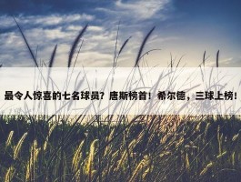 最令人惊喜的七名球员？唐斯榜首！希尔德，三球上榜！