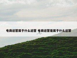 电商运营属于什么运营 电商运营是属于什么运营