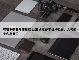 可获车辆三年使用权 比亚迪夏IP字标将公布：人气前十作品展示