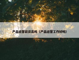 产品运营薪资高吗（产品运营工作好吗）