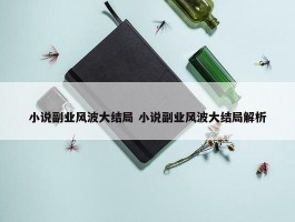 小说副业风波大结局 小说副业风波大结局解析