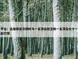 乔治：这是我首次同时与一名顶尖控卫和一名顶尖大个一起打球