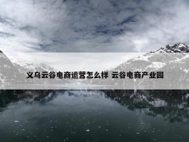 义乌云谷电商运营怎么样 云谷电商产业园