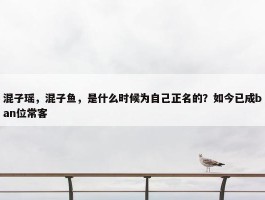 混子瑶，混子鱼，是什么时候为自己正名的？如今已成ban位常客