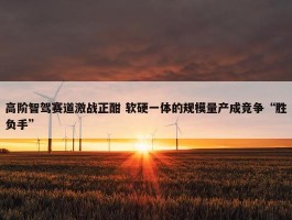 高阶智驾赛道激战正酣 软硬一体的规模量产成竞争“胜负手”