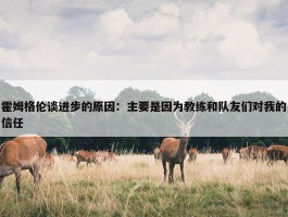 霍姆格伦谈进步的原因：主要是因为教练和队友们对我的信任