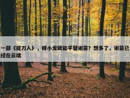 一部《捉刀人》，释小龙就能平替谢苗？想多了，谢苗已经在云端