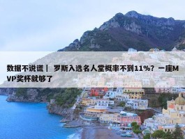 数据不说谎｜ 罗斯入选名人堂概率不到11%？一座MVP奖杯就够了