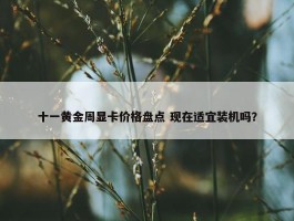 十一黄金周显卡价格盘点 现在适宜装机吗？