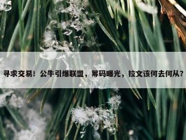 寻求交易！公牛引爆联盟，筹码曝光，拉文该何去何从？