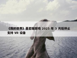 《我的世界》基岩版游戏 2025 年 3 月后停止支持 VR 设备