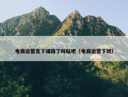 电商运营走下埔路了吗贴吧（电商运营下班）