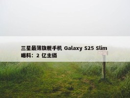 三星最薄旗舰手机 Galaxy S25 Slim 曝料：2 亿主摄