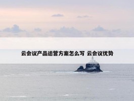 云会议产品运营方案怎么写 云会议优势