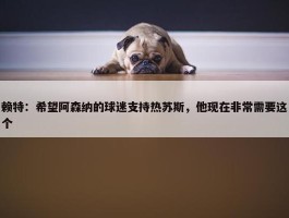 赖特：希望阿森纳的球迷支持热苏斯，他现在非常需要这个