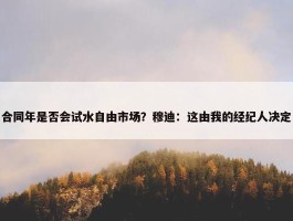 合同年是否会试水自由市场？穆迪：这由我的经纪人决定