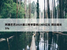 阿里巴巴2025第二财季营收2365亿元 同比增长5%