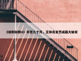 《披荆斩棘4》辛苦几个月，王铮亮竟然成最大输家