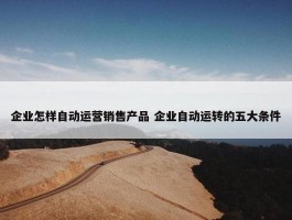 企业怎样自动运营销售产品 企业自动运转的五大条件