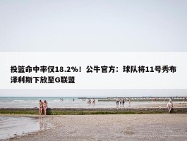 投篮命中率仅18.2%！公牛官方：球队将11号秀布泽利斯下放至G联盟