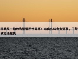 国乒又一劲敌告别混团世界杯！瑞典名将官宣退赛，王楚钦无缘复仇