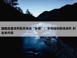 雄鹿连遭误判后获争议“补偿”：字母疑似踩线未吹 肘击未升级