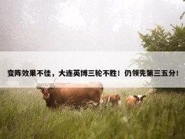 变阵效果不佳，大连英博三轮不胜！仍领先第三五分！