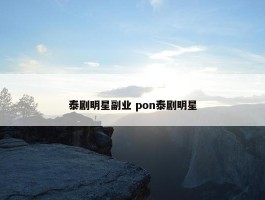 泰剧明星副业 pon泰剧明星